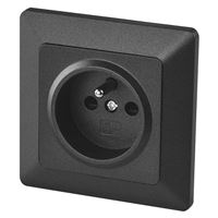Zásuvka jednonásobná, french, IP20, Antracite