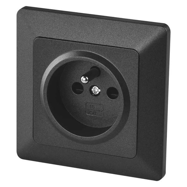 Zásuvka jednonásobná, french, IP20, Antracite