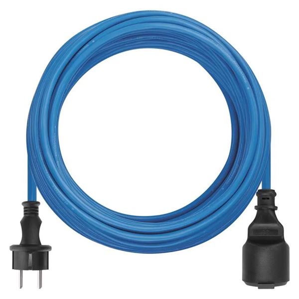 Weatherproof Predlžovací kábel 10 m / 1 zásuvka / Modrá / silikón / 230 V / 1,5 mm2