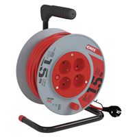 Predlžovací kábel na bubne EMOS 15 m, 4 zásuvky, 1 mm²