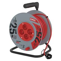 Predlžovací kábel na bubne EMOS 25 m, 4 zásuvky, 1 mm², PVC