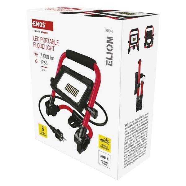 LED reflektor EMOS Elion 20W prenosný, IP65, 3000 lm, neutrálna biela