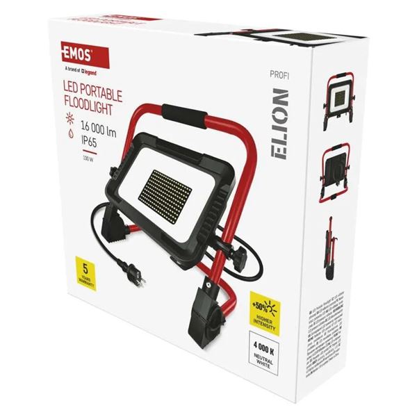 LED reflektor EMOS Elion prenosný, IP65, 16 000 lm, neutrálna biela