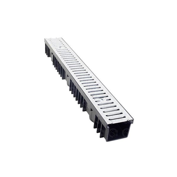 Žľab odvodňovací plastový 130 × 105 × 1000 mm, pozinkovaný rošt A1