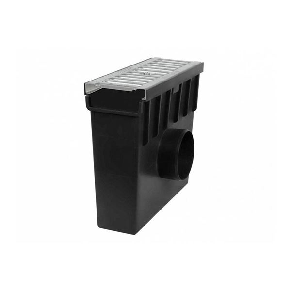 Vpusť plastová s pozinkovaným roštom 330 × 130 × 280 mm / H55