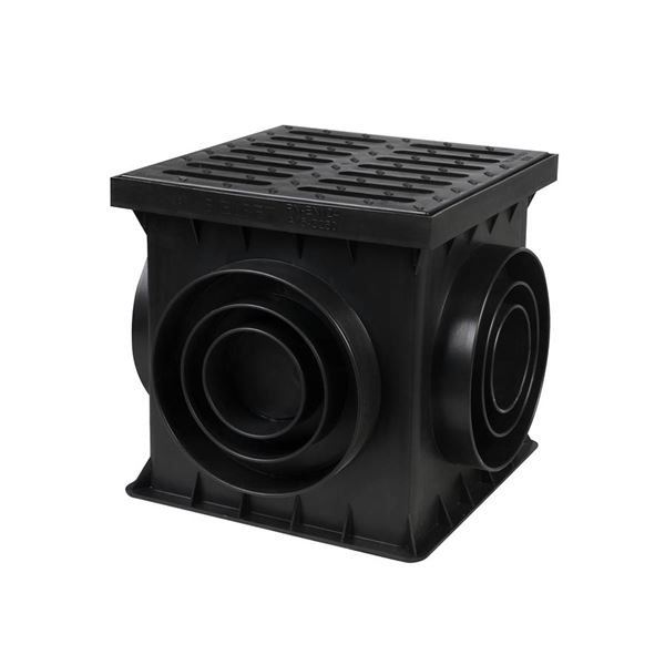 Plastový dvorný vpusť plast 250 x 250 mm čierny