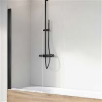 Zástena vaňová Radaway ES 8 Black PNJ I 80 × 150 cm, ľavá, sklo satinato