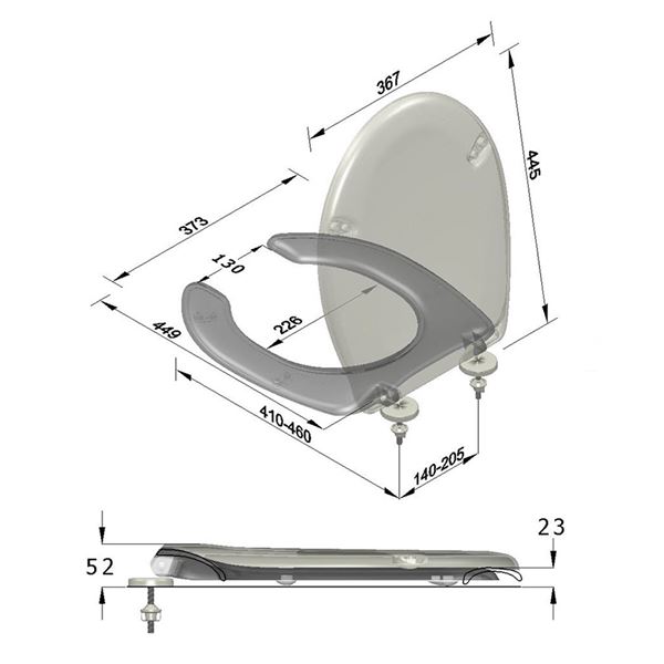 Sedátko Sapho HANDICAP WC pre imobilných, duroplast