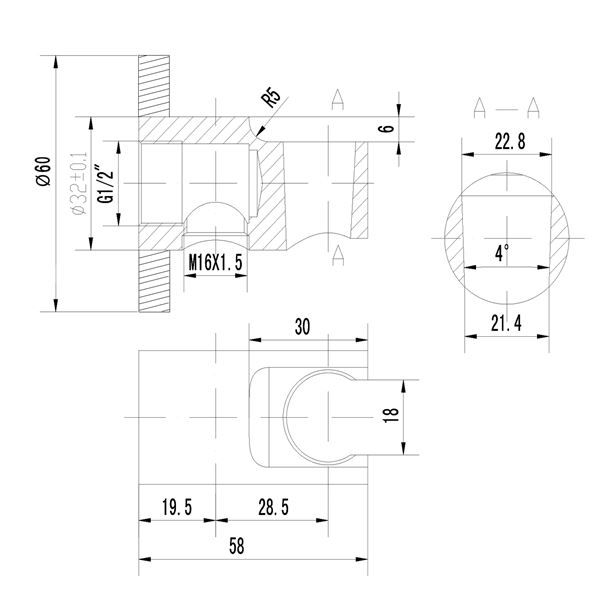 Prípojka SAPHO s držiakom na sprchu k podomietkovej batérii