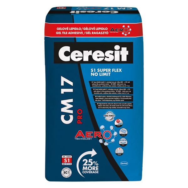 Vysoko flexibilné cementové lepidlo S1 Ceresit CM 17 PRO, 25 kg