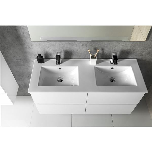 Dvojumývadlo Sapho SLIM 121 × 46 cm, keramické