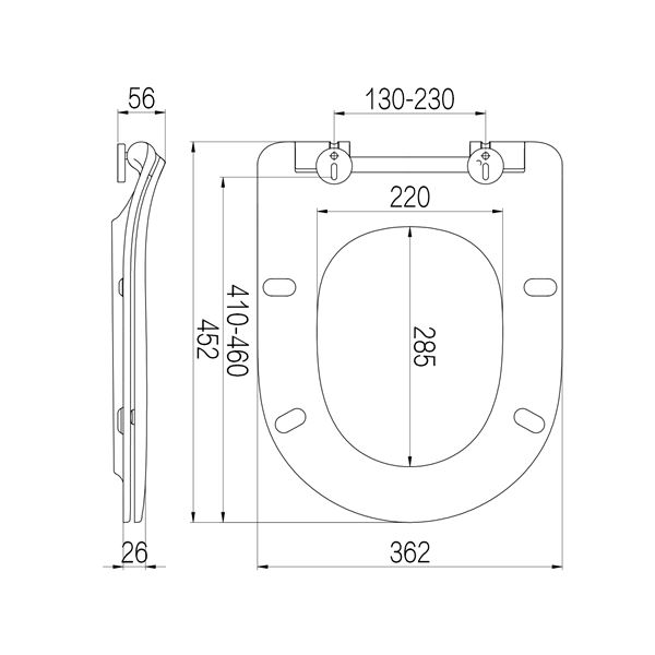 Sedátko Sapho EDITA, pomalé sklápanie