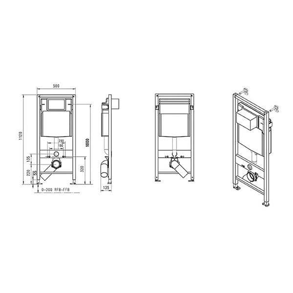 Modul podomietkový SLK plus pre WC 112 cm