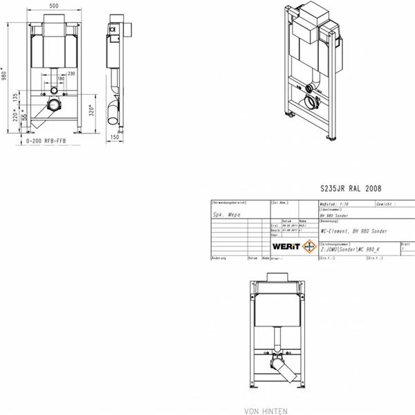 Modul podomietkový SLS pre wc, znížený 98 cm