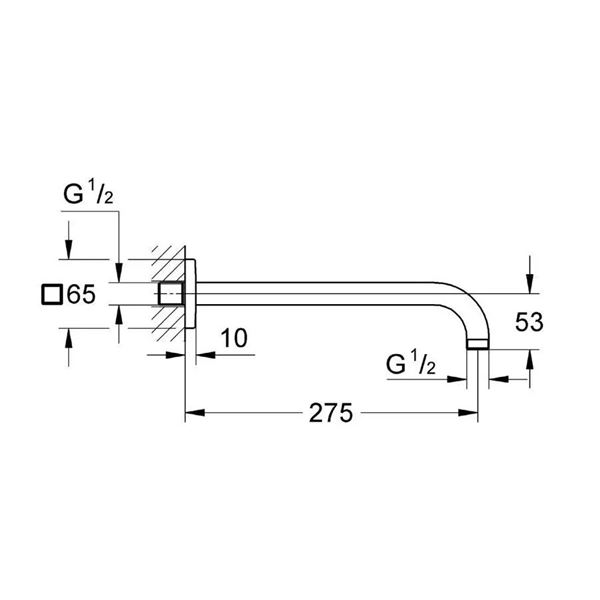 Rameno sprchové Grohe Rainshower, 27,5 cm