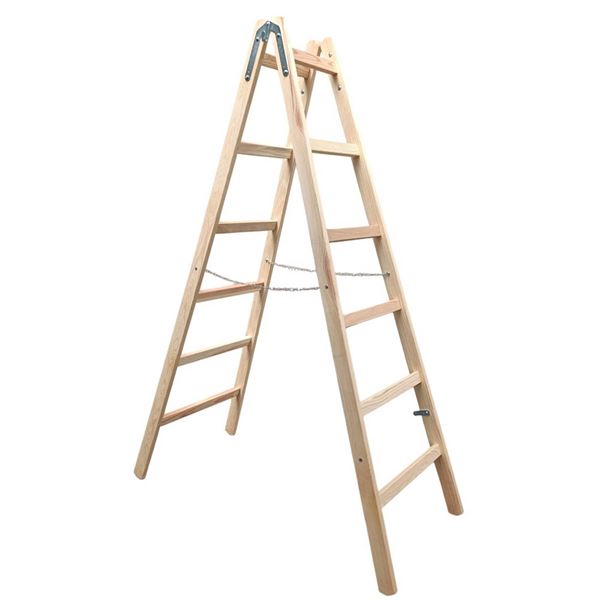 Rebrík Alve skladací drevený PREMIUM 1,96 m, 2 × 6 maliarsky (Štafle)