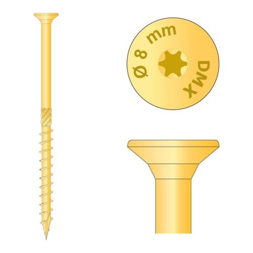 Skrutka konštrukčná 6 x 200, zap. hlava TORX, balenie 100 ks