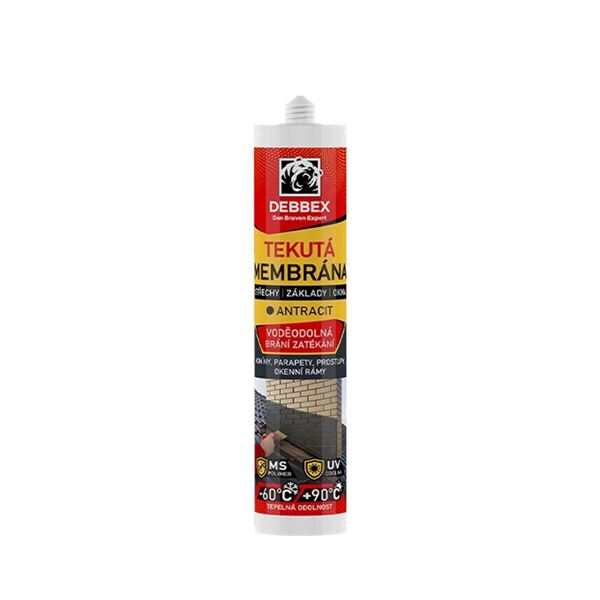 Akryl Den Braven - tekutá membrána 290 ml, antracit