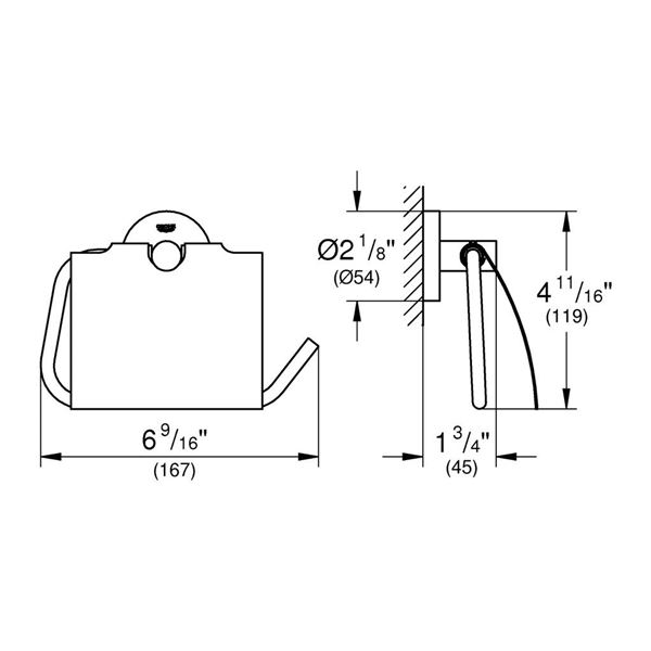 Držiak na toaletný papier s krytom Grohe Essential, zlatý lesklý