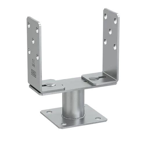 Nastaviteľná pätka stĺpika PSRT 60-200 podstava 60-200 × 131 × 4,0 mm