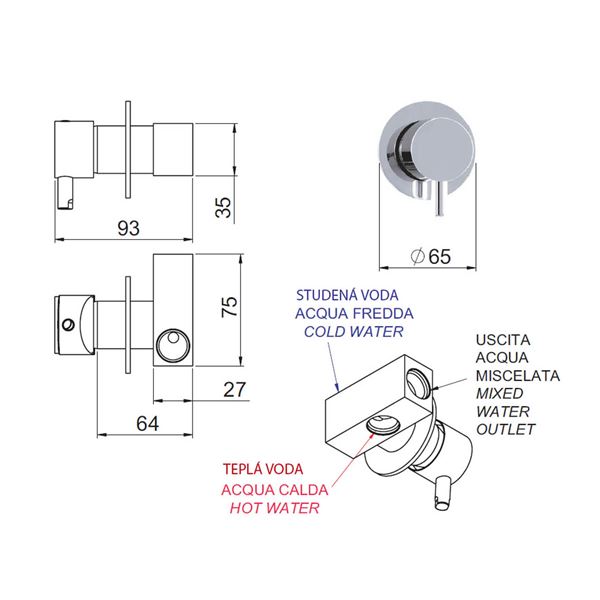 Batéria SAPHO RHAPSODY sprchová podomietková, chróm