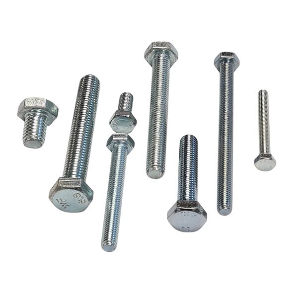 Skrutka metrická so šesťhrannou hlavou M08 x 80 mm, Zinok biely