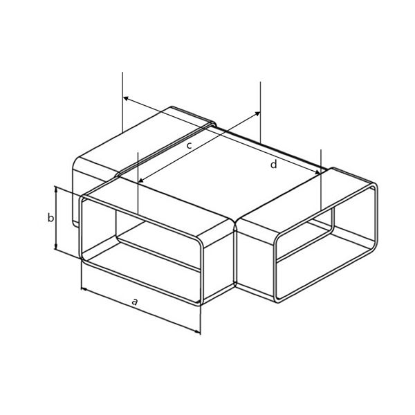 Tvarovka T plochá Haco CTP 3x110x55 mm