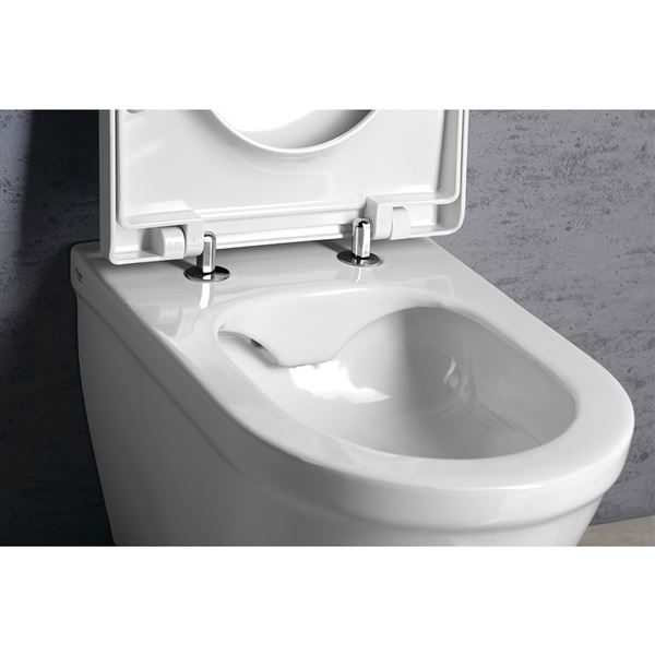 WC misa CLAUDIA závesná, rimless, 35,5 × 52 cm, biela