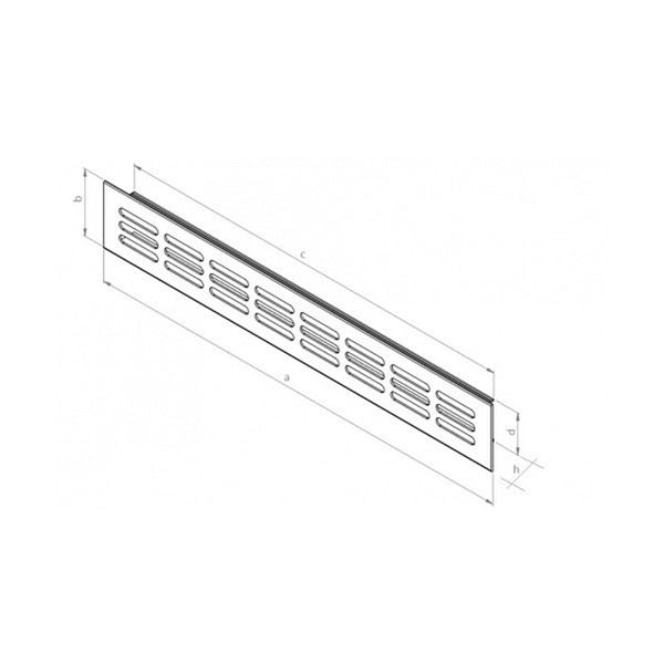 Hliníková vetracia mriežka Haco 400x60 elox, prírodná