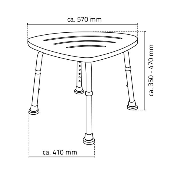Stolička kúpeľňová 41 × 57 cm, bambus, nosnosť 150 kg