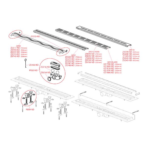 Alcaplast - žľab sprchový APZ 10 750 mm, plast