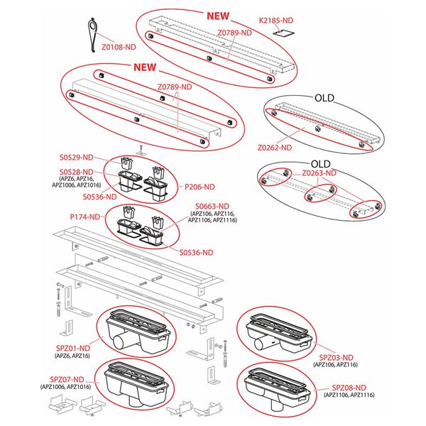 Žľab sprchový Alcaplast APZ 6 Profesional, 850 mm, nerez