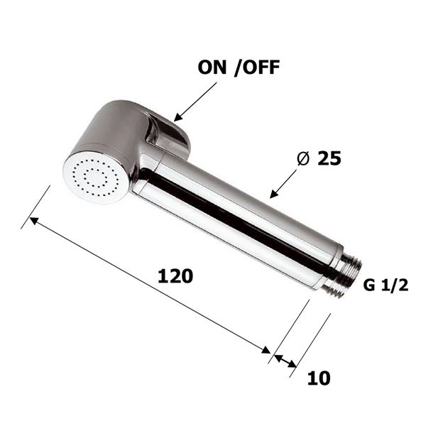 Sprcha SAPHO bidetová guľatá, čierna matná