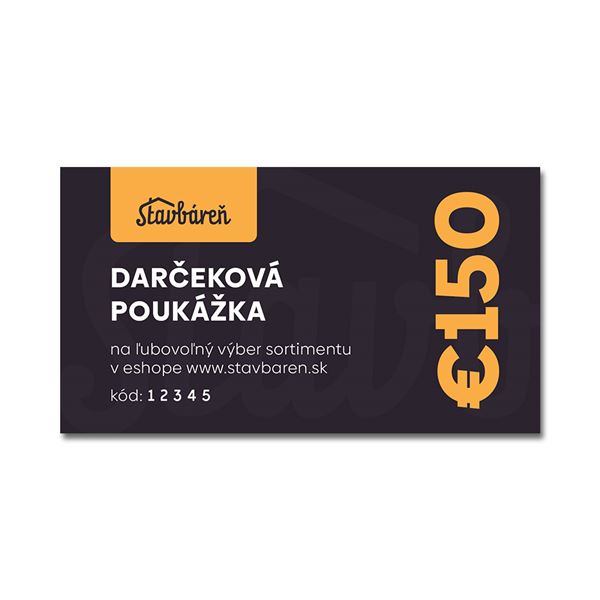 Stavbaren.sk - Darčekový poukaz 150 €