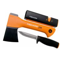 Set na oheň sekera X5 Fiskars + nôž + ostrič