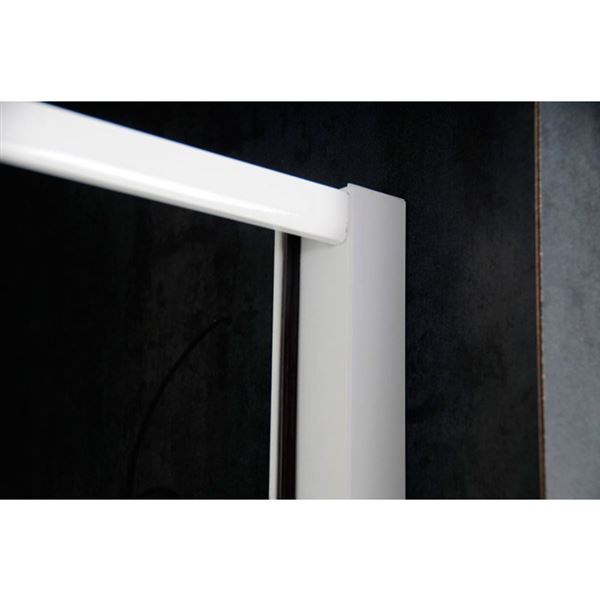 Dvere sprchové AQUALINE AMICO 104-122 × 185 cm, biely rám, číre