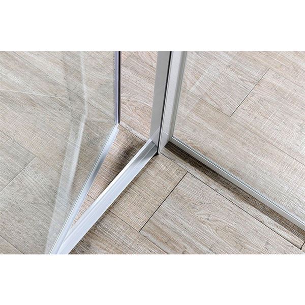 Dvere sprchové AQUALINE AMICO 70-82 cm, biely profil, číre sklo 5 mm