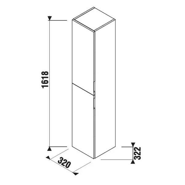 Skrinka Jika CUBITO vysoká 32 × 161,8 × 32  L/P, biela lesklá
