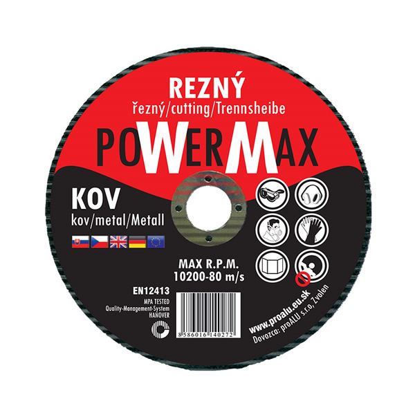 Rezný kotúč na kov Power Max 125 x 1 x 22,2 mm