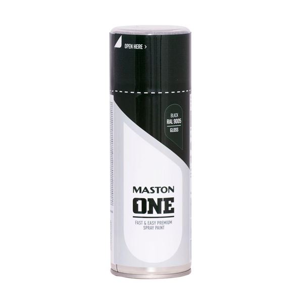 Tikkurila MASTON One, akrylová matná farba v spreji, čierna RAL9005, 400 ml