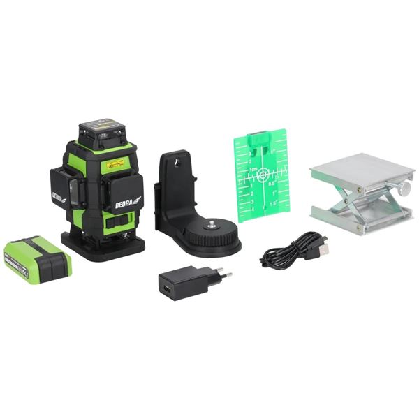 Laser, vodováha 4D Dedra, lúč zelený, diódy SHARP