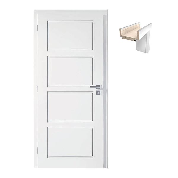 SET Dvere Solodoor SNOW 24, lak 60 Ľavé + obložková zárubňa 95-175 mm, biela