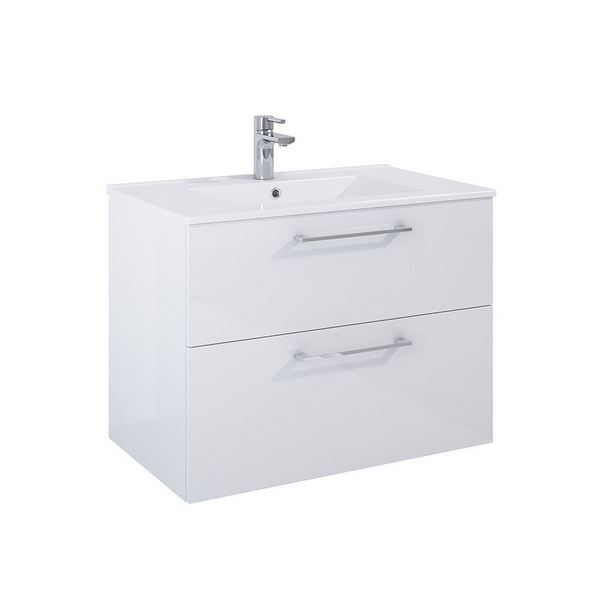 Skrinka Aquaterm VERA pod dosku/umývadlo 60 × 45,6 × 59 cm, 2 zásuvky, biela lesklá