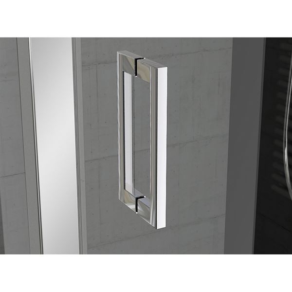 Dvere sprchové SanSwiss TOP-LINE TOPP2 800 × 1900, aluchróm, číre sklo