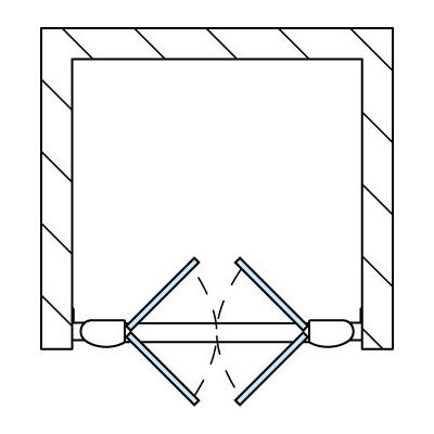 Dvere sprchové SanSwiss TOP-LINE TOPP2 800 × 1900, aluchróm, číre sklo