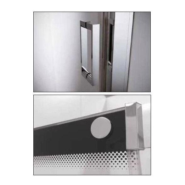 Kút sprchový SanSwiss VALEA štvrťkruh 90 × 90, aluchróm, číre sklo