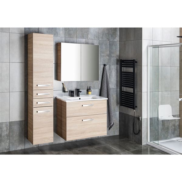 Skrinka pod umývadlo SAPHO VEGA 82 × 67,55 × 44 cm, dub platin