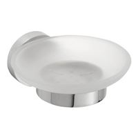 Mydlenička SAPHO X-ROUND mliečne sklo, chróm