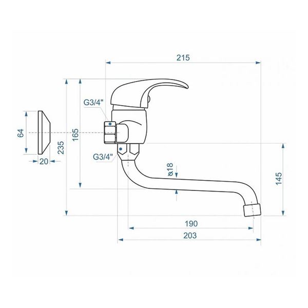 Batéria Intercom ZORA drezová stenová 100 S (ZR 3115/S-100)